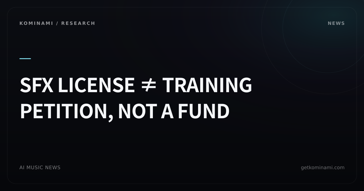 SFX houses form Professional Sound Alliance; a library license is not an AI-training right
