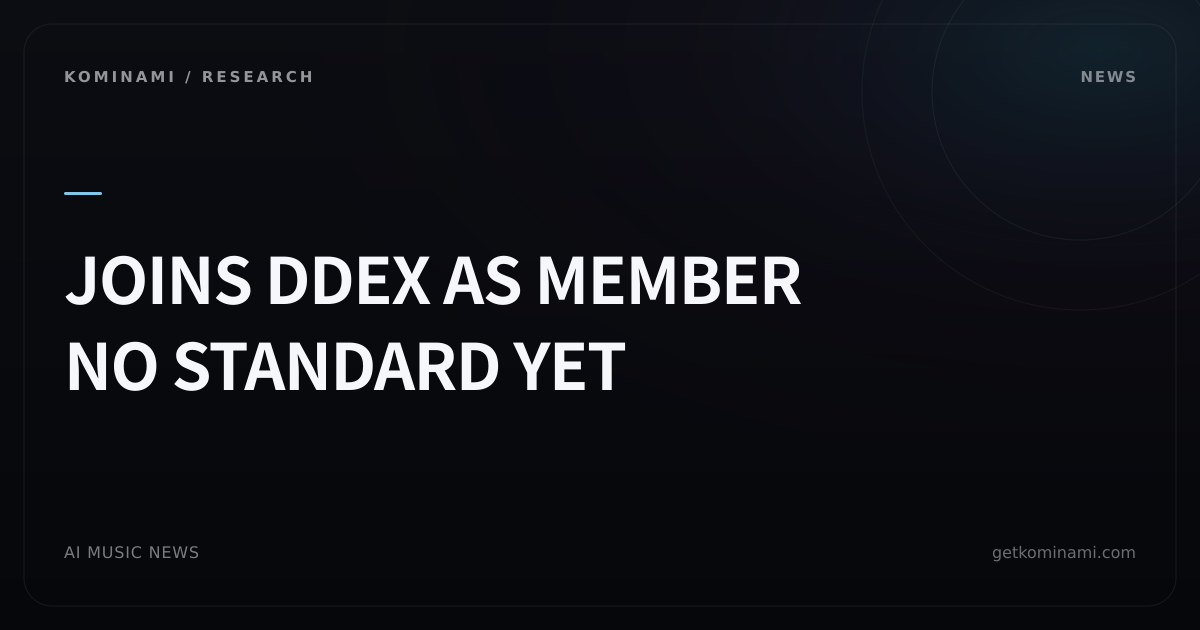 A move to put AI-vocal voice permissions into delivery metadata. An AI-voice company joins the music-metadata standards body for the first time (no standard yet)