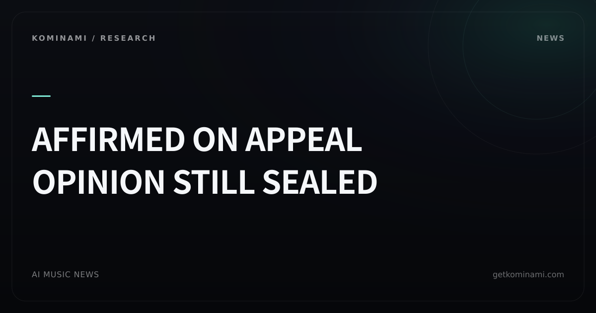 Appeals court rejected an AI-training fair-use defense (training-use note for AI music creators). The case is legal-search AI, not a music-generation win