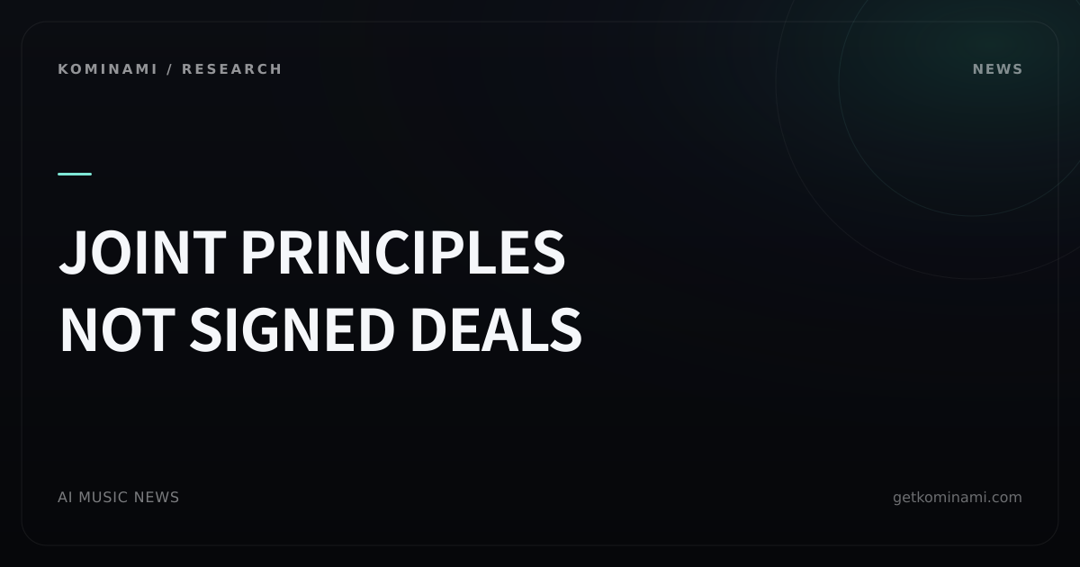 Indie publishers call for songs to be valued at least equally with recordings in generative-AI licenses (revenue split and commercial licenses for BGM makers). Joint principles, not signed deals