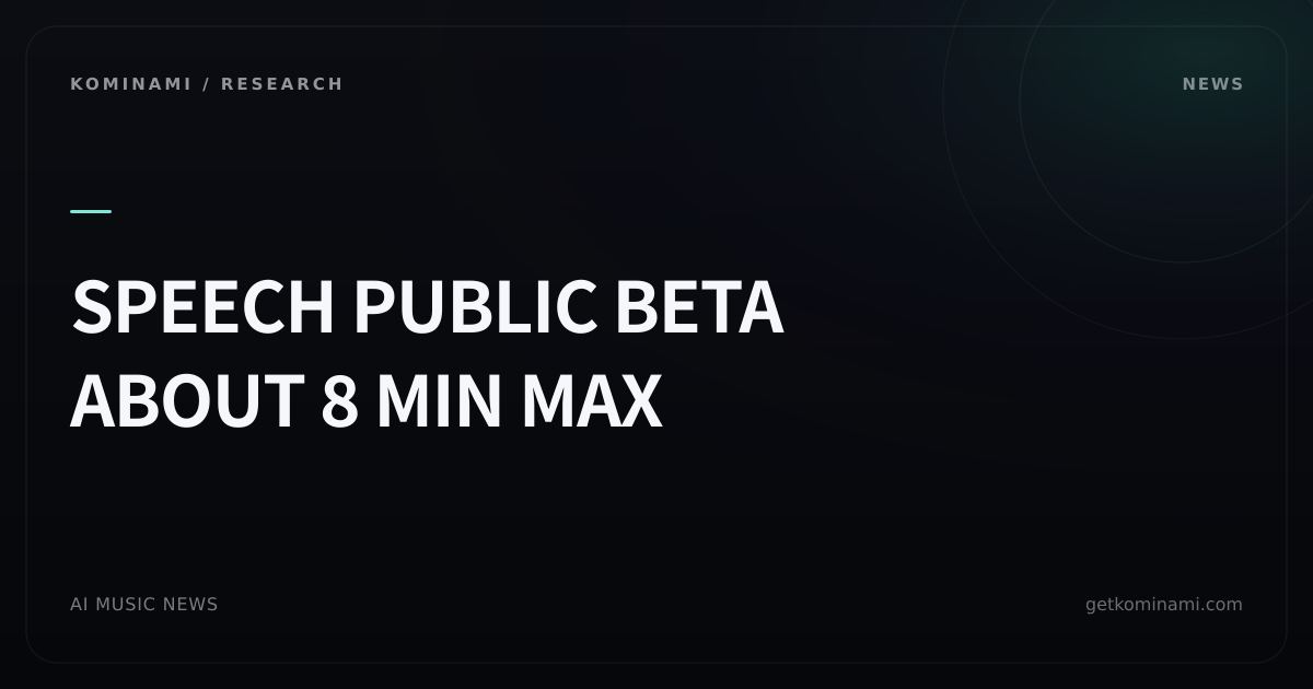 Public beta generates spoken audio and BGM as one track. For video, stream, and game BGM producers (Suno Speech)