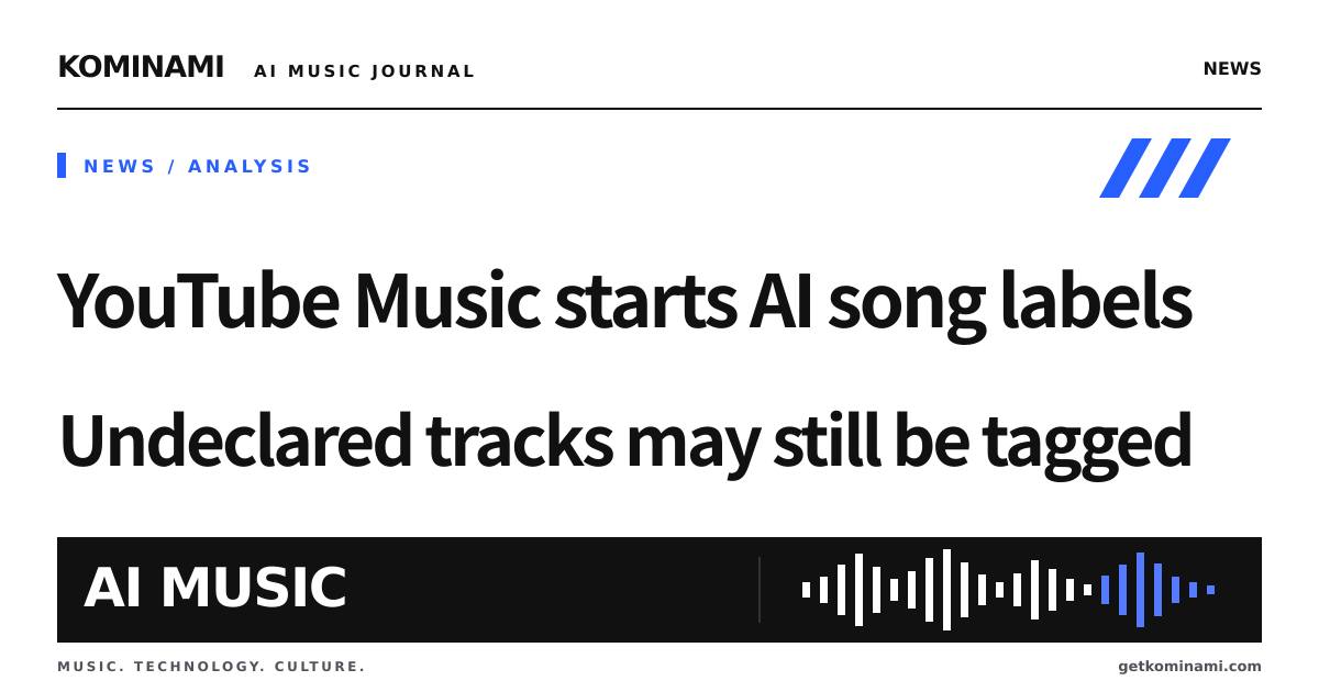 For creators delivering AI tracks: YouTube Music starts labeling songs made primarily with generative AI. Undeclared tracks can still be classed from signals