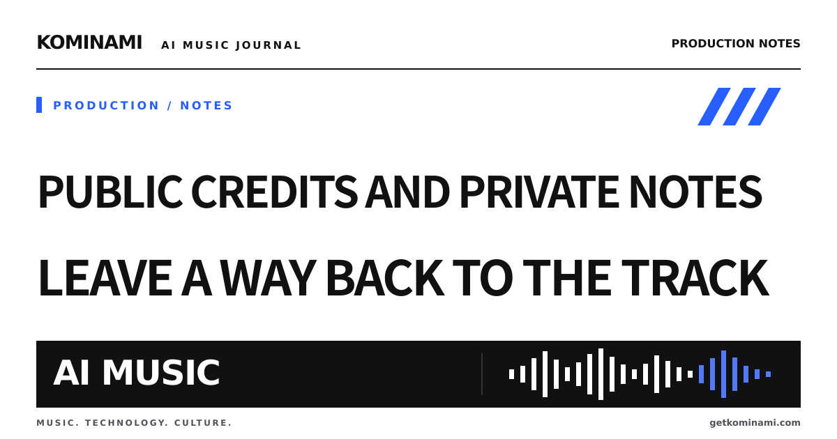 Keep the music note even when your project does not need a public credit