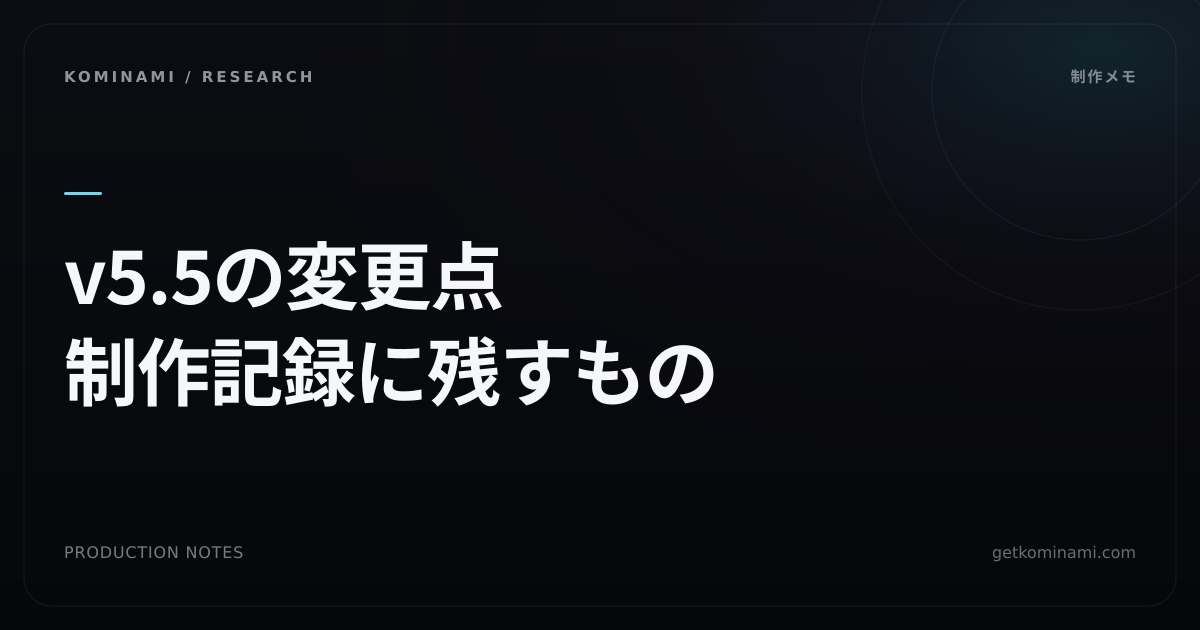 Suno v5.5で変わったことと、制作記録に残す項目